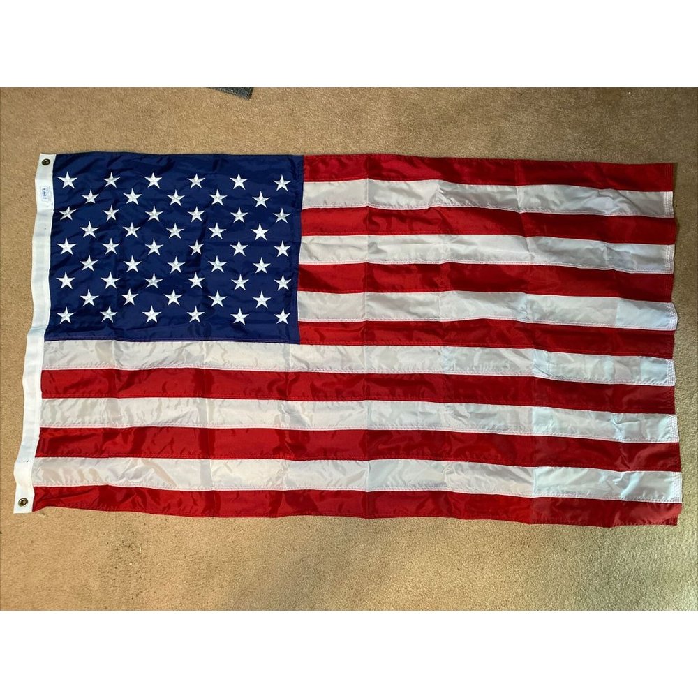 3'x5' American Flag Made In USA Embroidered Nylon Brass Grommets  FMAA Certified